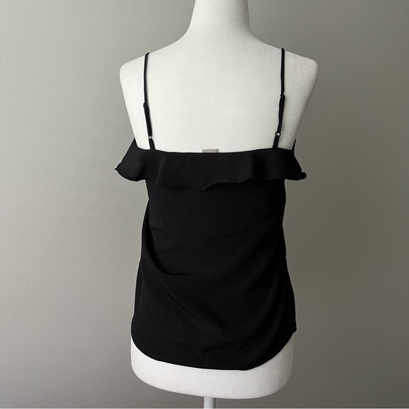 Black H&M summer top with ruffled - Picture 2 of 5